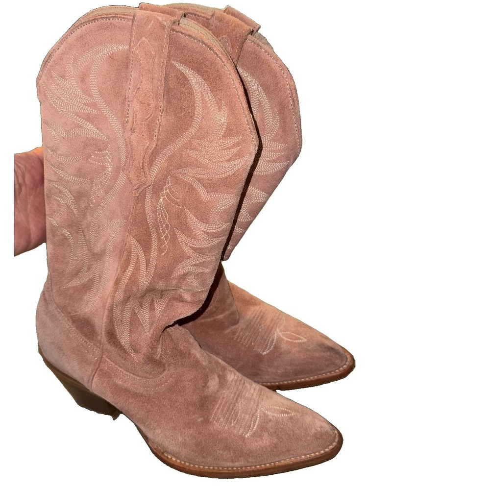 Idyllwind Cowgirl Boots Dusty Rose Pink Suede Size 9 B Western Festival Concert